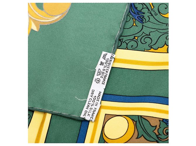 Foulard di seta Hermès Green Animaux Solaires 90 - vista 7