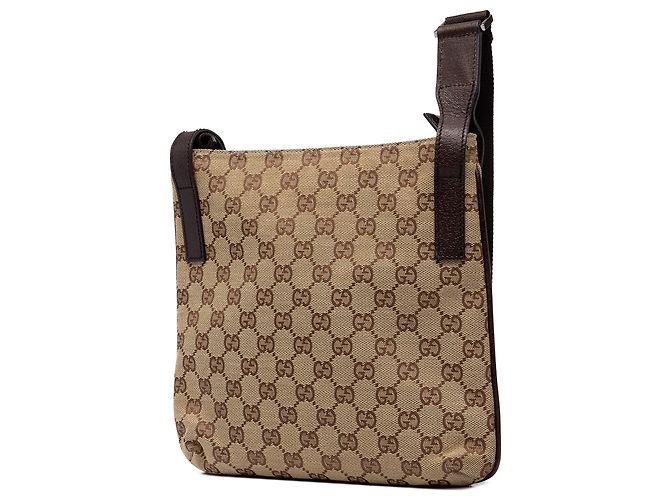 Borsa a tracolla Gucci in tela GG beige - vista 2
