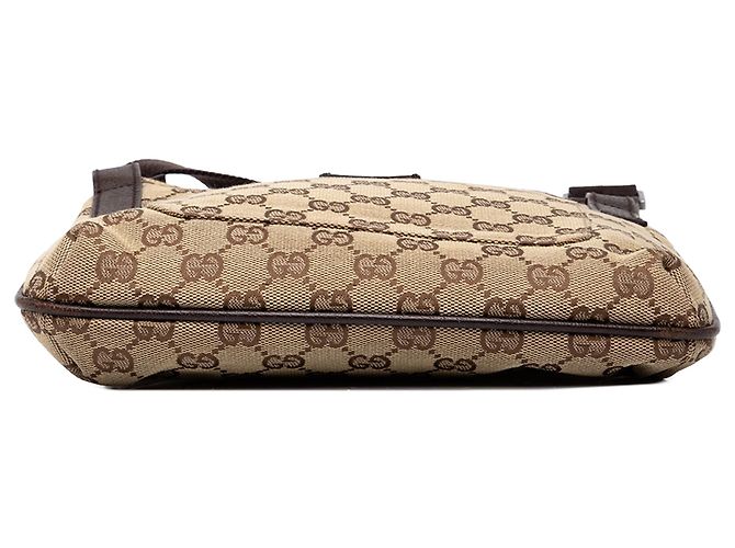 Borsa a tracolla Gucci in tela GG beige - vista 3