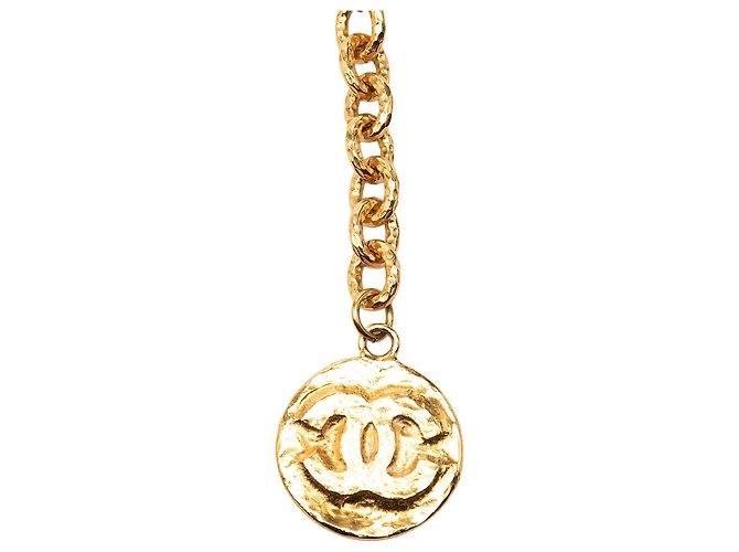 Chanel Gold CC vergoldeter Kettengürtel mit Kunstperlen - Ansicht 2