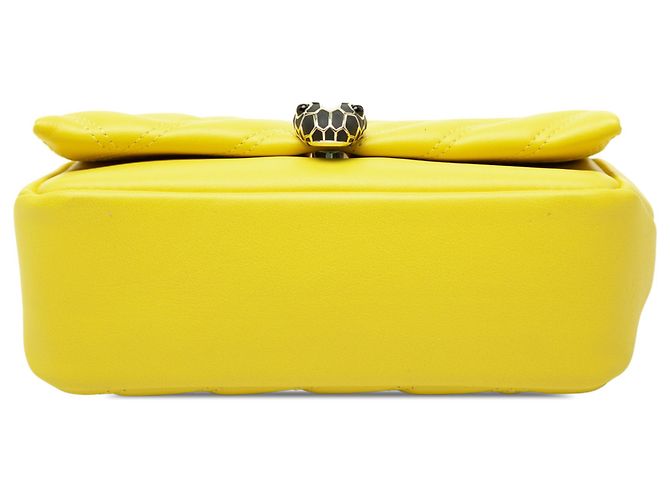 Bulgari Borsa a tracolla Bvlgari Serpenti Cabochon in pelle gialla con catena - vista 3