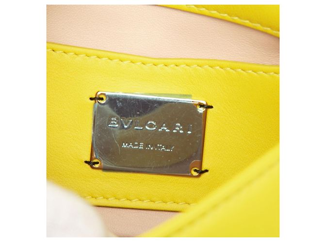 Bulgari Borsa a tracolla Bvlgari Serpenti Cabochon in pelle gialla con catena - vista 5