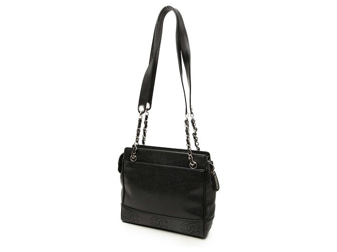 Borsa Tote Chanel Black Triple CC Caviar - vista 2