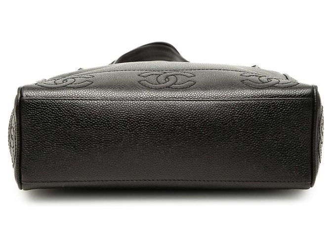 Borsa Tote Chanel Black Triple CC Caviar - vista 3