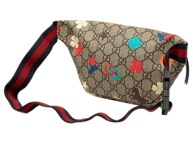 Borsetta a cintura Gucci Kids GG Supreme Ranch Web Beige - vista 2