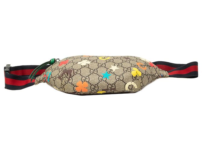 Borsetta a cintura Gucci Kids GG Supreme Ranch Web Beige - vista 3