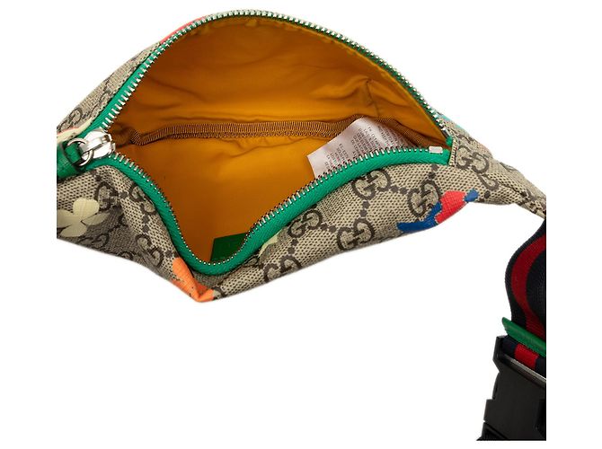 Borsetta a cintura Gucci Kids GG Supreme Ranch Web Beige - vista 4