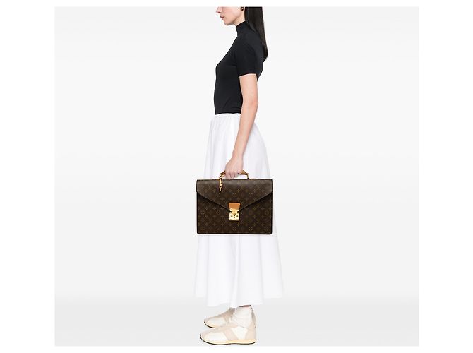 Louis Vuitton Brown Monogram Serviette Conseiller - vista 7