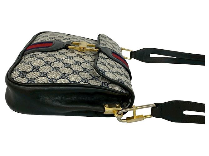 Gucci Beige GG Supreme Web Crossbody - vista 6