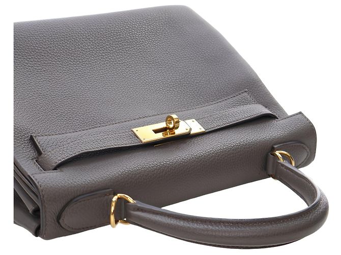 Hermès Gray Togo Kelly II Retourne 28 - vista 14