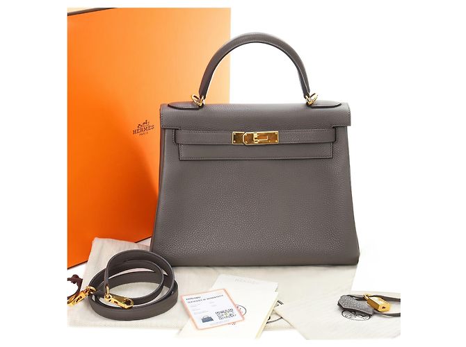 Hermès Gray Togo Kelly II Retourne 28 - vista 5