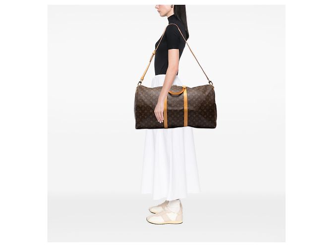 Louis Vuitton Brown Monogram Keepall Bandouliere 60 - vista 6