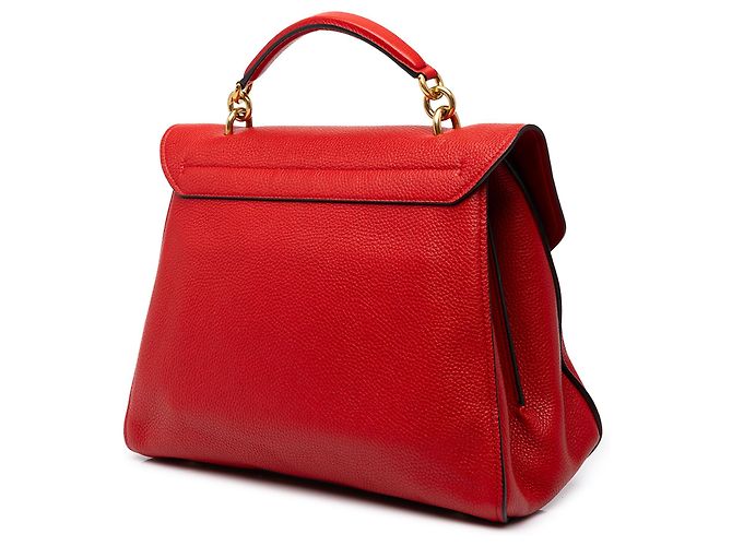 Salvatore Ferragamo Borsa a mano Ferragamo Margot Large Gancini in vitello rosso - vista 2