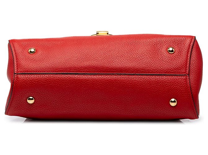 Salvatore Ferragamo Borsa a mano Ferragamo Margot Large Gancini in vitello rosso - vista 3