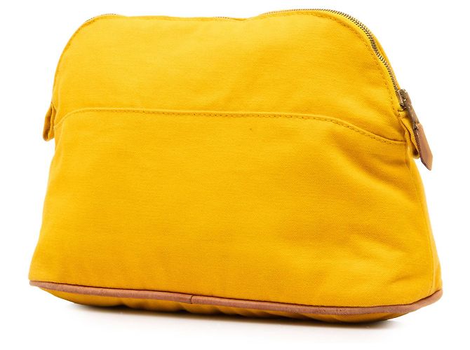 Hermès Yellow Toile Bolide Trousse De Voyage Pouch PM - vista 2