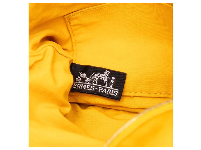 Hermès Yellow Toile Bolide Trousse De Voyage Pouch PM - vista 5