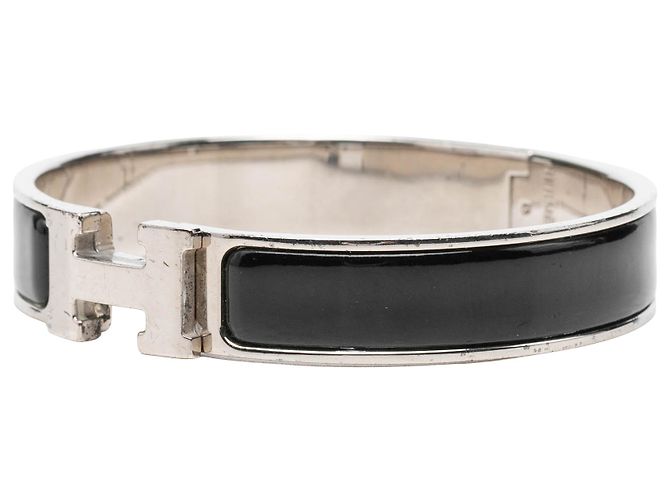 Bracciale Clic H PM in smalto nero stretto Hermès - vista 2