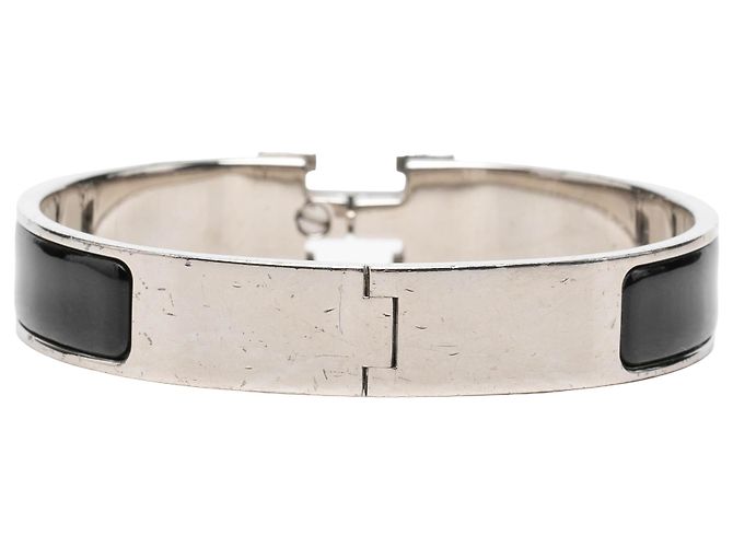 Bracciale Clic H PM in smalto nero stretto Hermès - vista 3