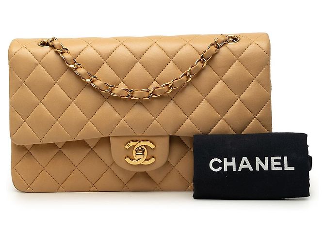 Chanel Beige Medium Classic Lambskin Double Flap - Ansicht 7