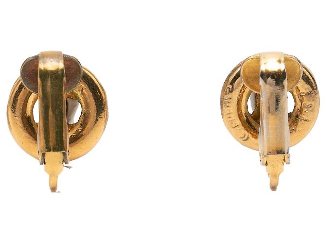 Orecchini a clip rotondi Chanel Gold CC placcati in oro - vista 2