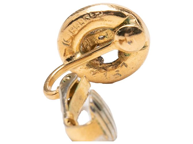 Orecchini a clip rotondi Chanel Gold CC placcati in oro - vista 3