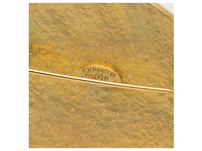 Spilla medaglione Chanel Gold CC placcata oro - vista 3