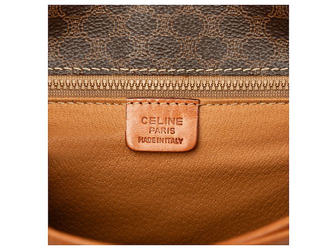 Céline Borsa a tracolla Celine Brown Macadam Coated Canvas - vista 5