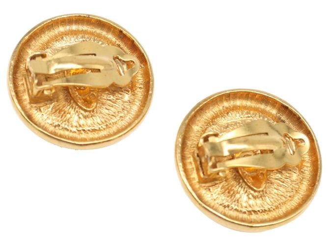 Orecchini a clip Chanel Gold CC placcati oro - vista 2