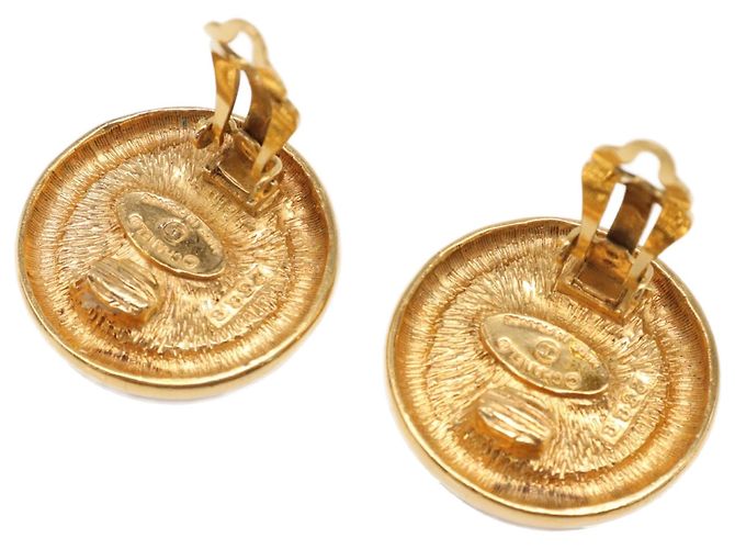 Orecchini a clip Chanel Gold CC placcati oro - vista 3