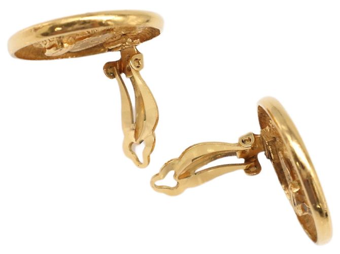 Orecchini a clip Chanel Gold CC placcati oro - vista 7