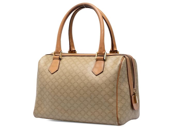 Céline Borsa Boston Celine Beige Macadam in tela rivestita - vista 2