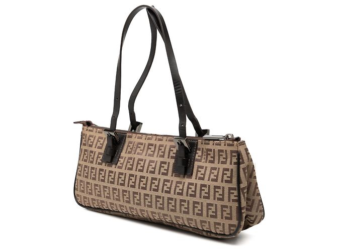 Borsa Fendi Beige Zucchino Canvas - vista 2