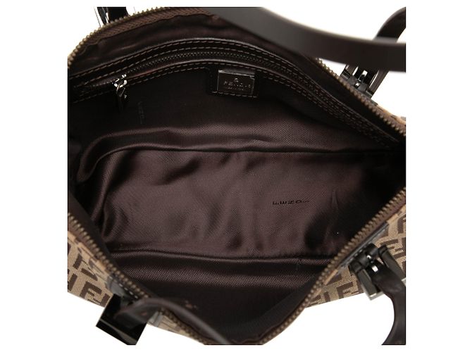 Borsa Fendi Beige Zucchino Canvas - vista 4
