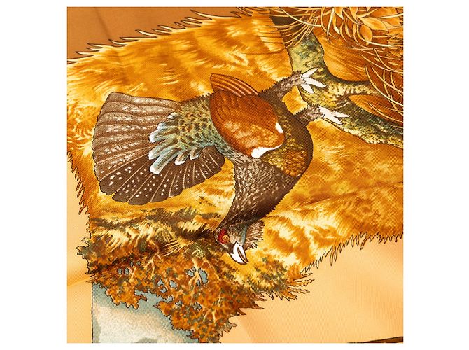 Foulard di seta Hermès Brown Les Quatre Saisons 90 - vista 4