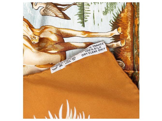 Foulard di seta Hermès Brown Les Quatre Saisons 90 - vista 6