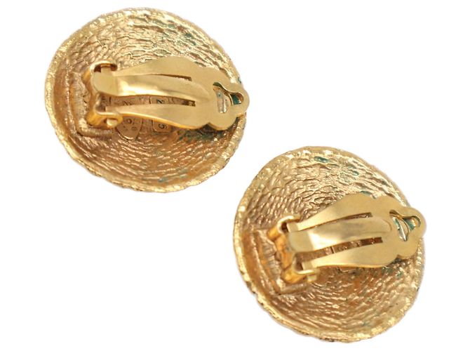 Orecchini a clip rotondi intrecciati Chanel Gold CC placcati oro - vista 2