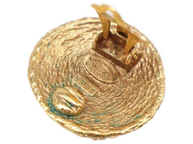 Orecchini a clip rotondi intrecciati Chanel Gold CC placcati oro - vista 4