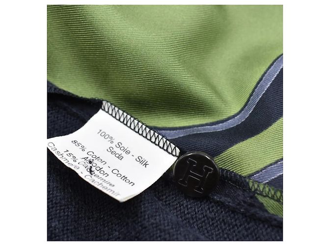 Hermès Blusa Brides de Gala Seda y Algodón Verde Negro - vista 5