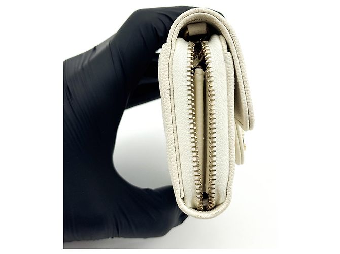 Portacarte Chanel Classic Zip Around on Chain Quilted Caviar Mini - vista 3