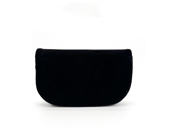 Clutch Chanel CC Half Moon in velluto matelassé - vista 2