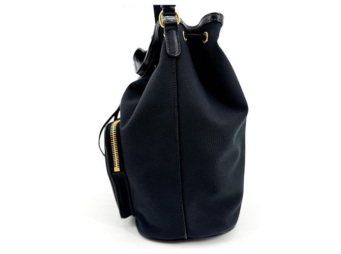 Prada Duet Drawstring Bucket Tessuto Small - vista 3