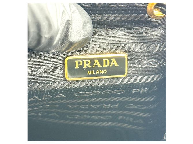 Prada Duet Drawstring Bucket Tessuto Small - vista 6