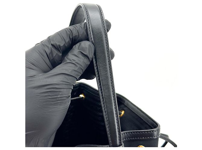 Prada Duet Drawstring Bucket Tessuto Small - vista 7