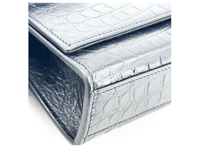 Autre Marque Saint Laurent Classic Monogram Tassel Crocodile Embossed Leather Medium - vista 7