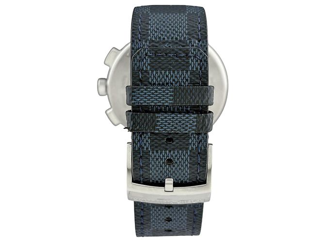 Orologio da uomo Louis Vuitton Tambour GM Damier Graphite QA094Z - vista 3