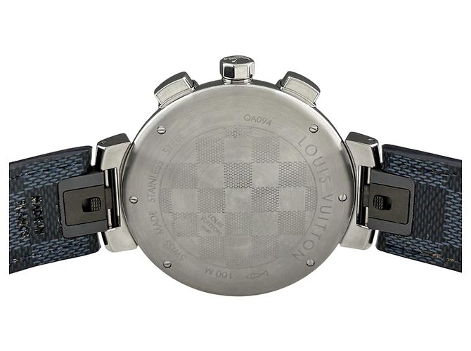 Orologio da uomo Louis Vuitton Tambour GM Damier Graphite QA094Z - vista 4