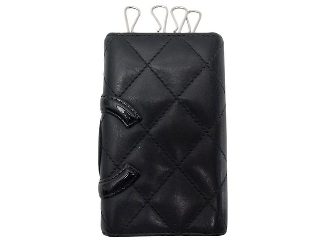 CHANEL MULTICLES CAMBON MATELASSE BLACK LEATHER KEY RING - view 2