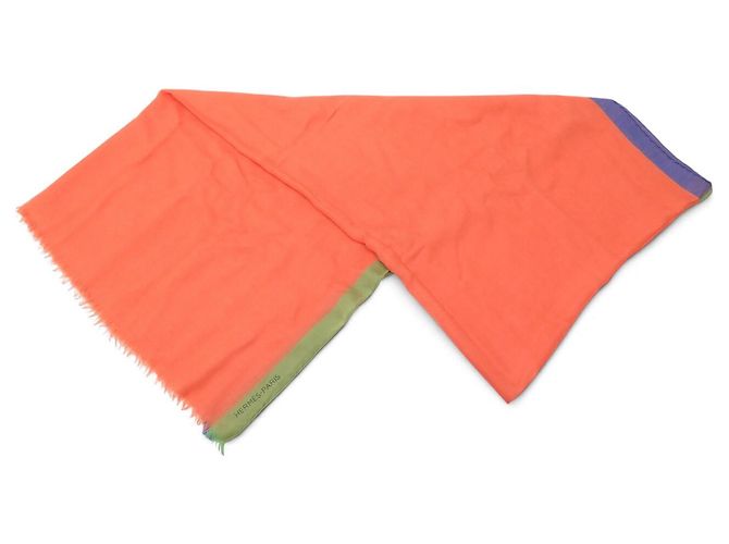 Hermès NUOVO ETOLE HERMES 200CM CASHMERE E SETA ARANCIONE CASHMERE SILK SCARF SHAWL - vista 2