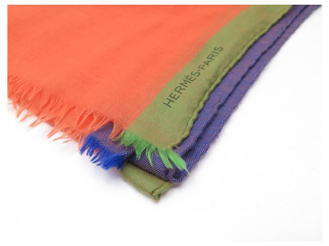 Hermès NUOVO ETOLE HERMES 200CM CASHMERE E SETA ARANCIONE CASHMERE SILK SCARF SHAWL - vista 5