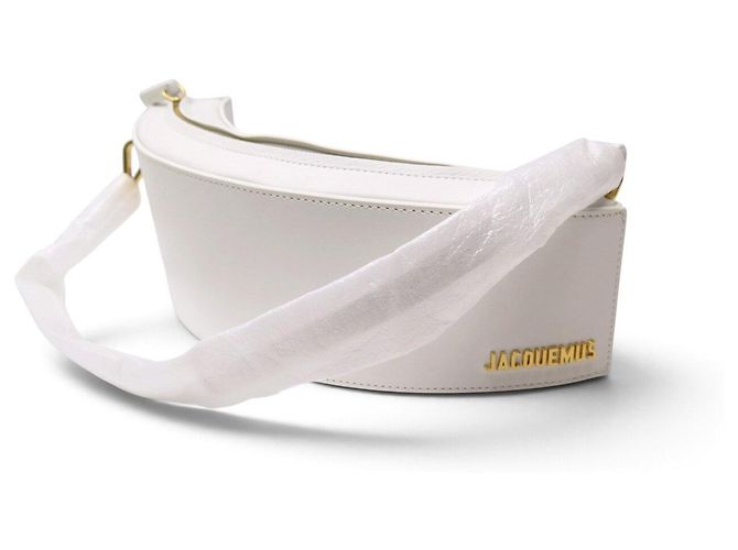 NUOVA BORSA A TRACCOLLA JACQUEMUS LE BOMBA IN PELLE BIANCA - vista 16